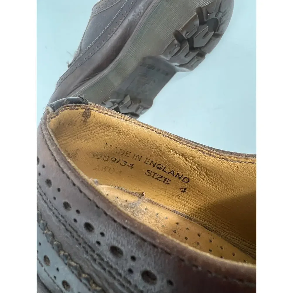 90s Vintage Dr. Martens Brown Leather Wingtip Brogue Platform Oxford Shoes